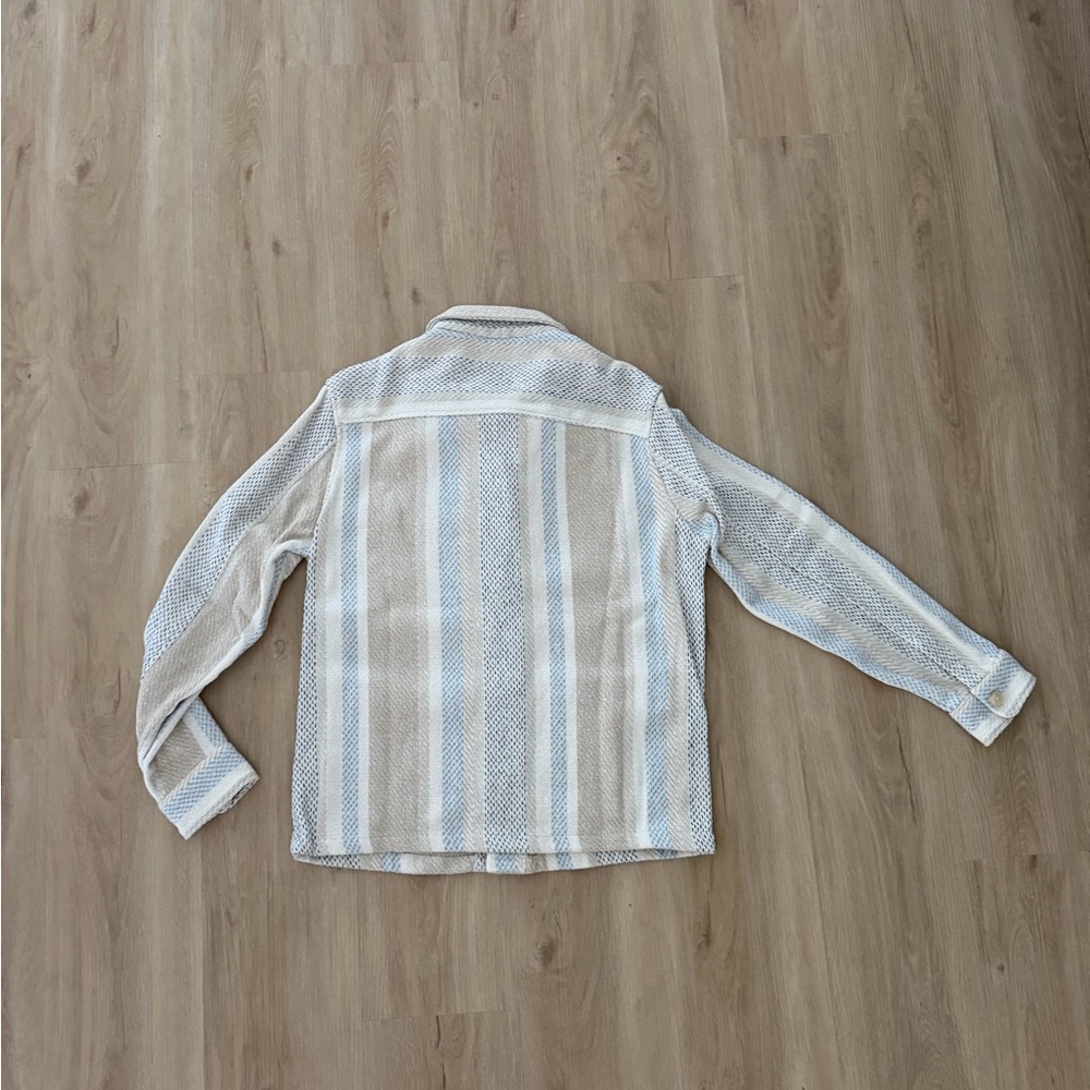 Zara Striped Button Down Shacket/Overshirt Size Men's Medium - Picture 3 of 3